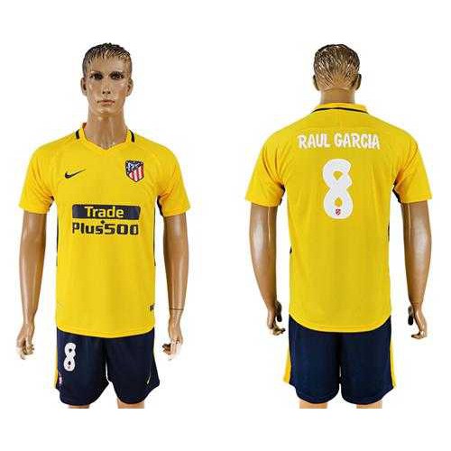 Atletico Madrid #8 Raul Garcia Away Soccer Club Jersey