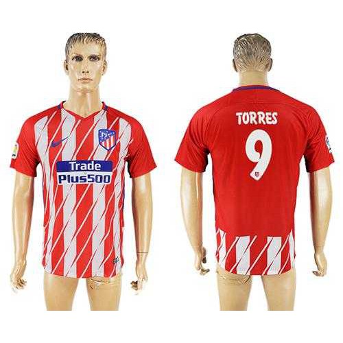 Atletico Madrid #9 Torres Home Soccer Club Jersey