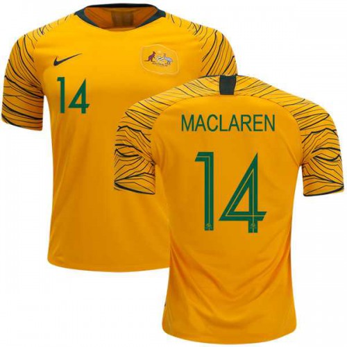 Australia No14 Maclaren Home Soccer Country Jersey