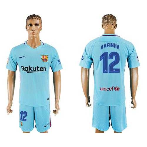 Barcelona #12 Rafinha Away Soccer Club Jersey