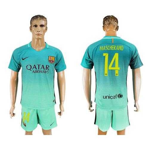 Barcelona #14 Mascherano Sec Away Soccer Club Jersey