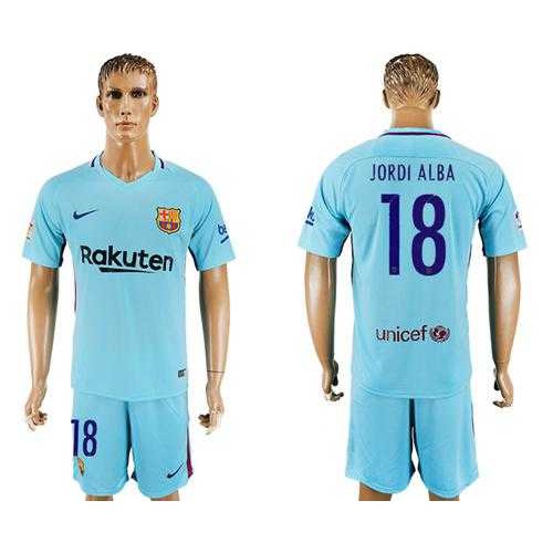 Barcelona #18 Jordi Alba Away Soccer Club Jersey