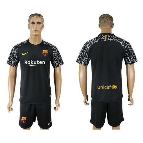 Barcelona Blank Black Goalkeeper Soccer Club Jersey