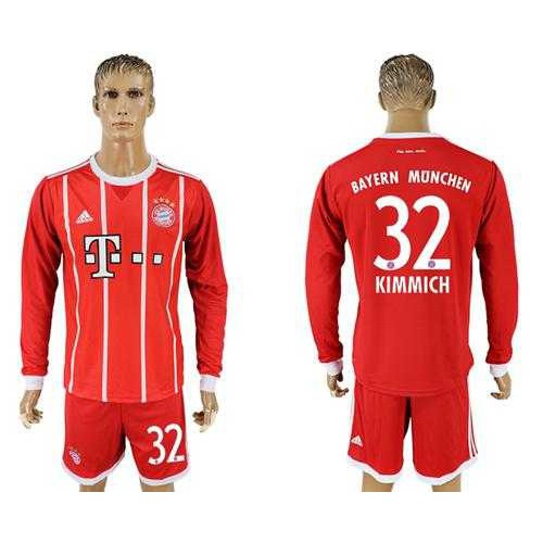 Bayern Munchen #32 Kimmich Home Long Sleeves Soccer Club Jersey