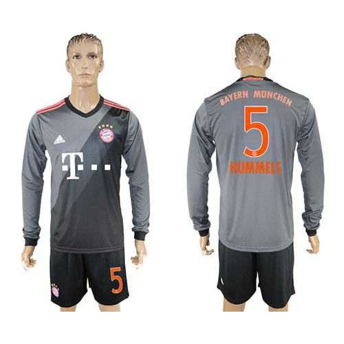 Bayern Munchen #5 Hummels Away Long Sleeves Soccer Club Jersey