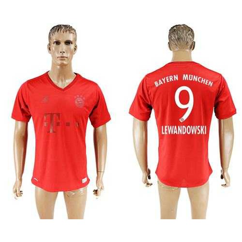 Bayern Munchen #9 Lewandowski Marine Environmental Protection Home Soccer Club Jersey