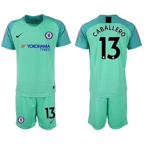 Chelsea #13 Caballero Green Goalkeeper Soccer Club Jersey