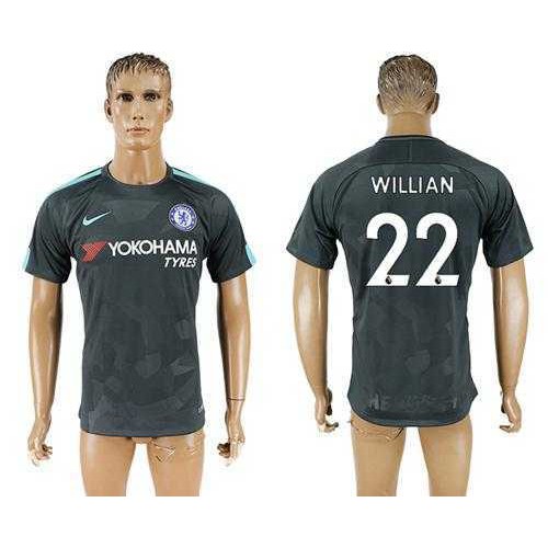 Chelsea #22 Willian Black Soccer Club Jersey