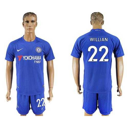 Chelsea #22 Willian Home Soccer Club Jersey