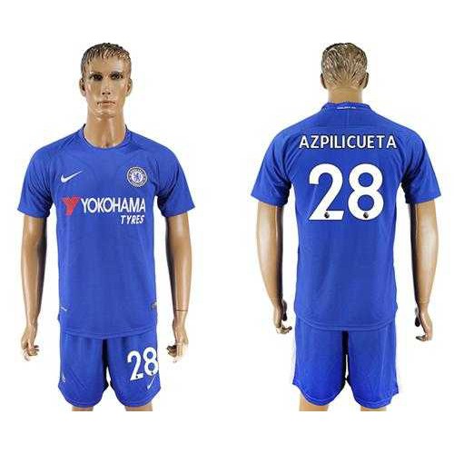 Chelsea #28 Azpilicueta Home Soccer Club Jersey