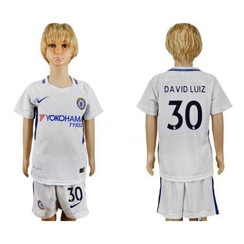 Chelsea #30 David Luiz Away Kid Soccer Club Jersey