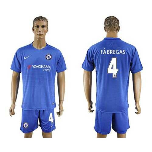 Chelsea #4 Fabregas Home Soccer Club Jersey