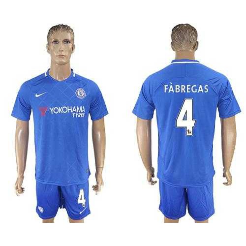 Chelsea #4 Fabregas Home Soccer Club Jersey