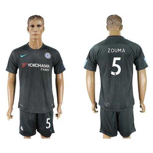 Chelsea #5 Zouma Black Soccer Club Jersey