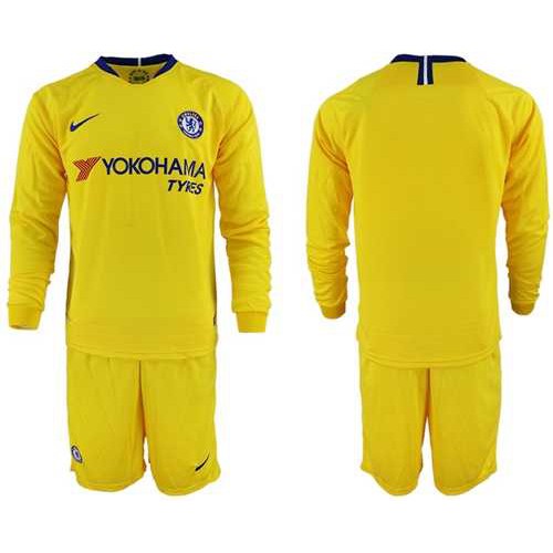 Chelsea Blank Away Long Sleeves Soccer Club Jersey