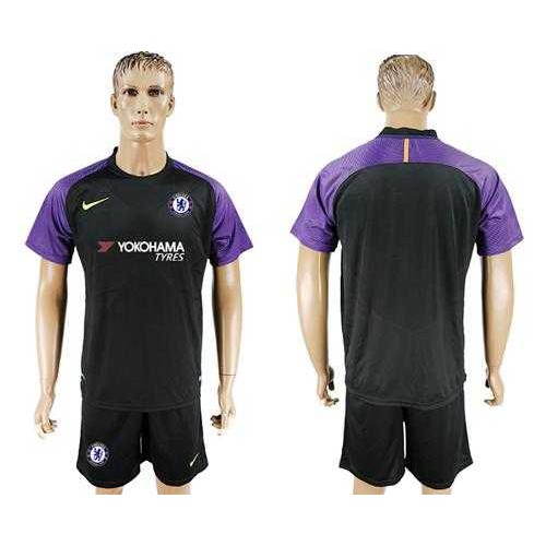 Chelsea Blank Black Goalkeeper Soccer Club Jersey
