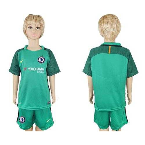 Chelsea Blank Green Kid Soccer Club Jersey