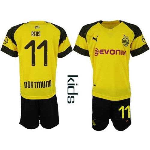 Dortmund #11 Reus Home Kid Soccer Club Jersey