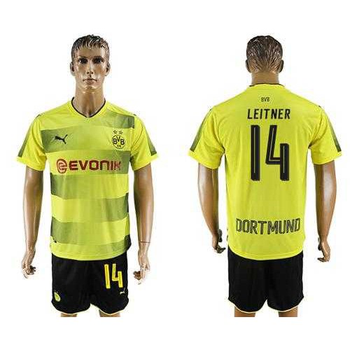 Dortmund #14 Leitner Home Soccer Club Jersey