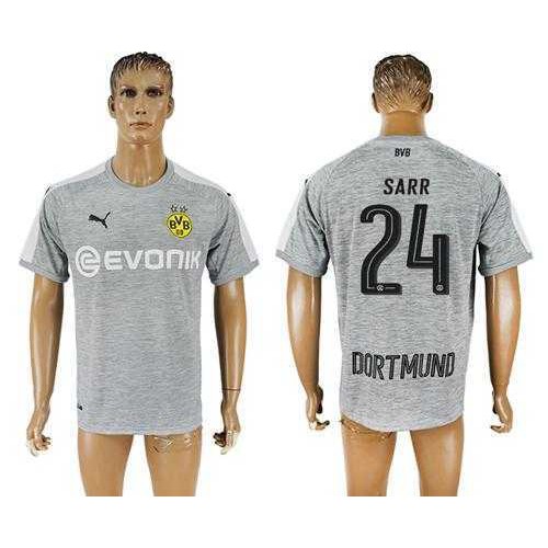 Dortmund #24 Sarr Grey Soccer Club Jersey