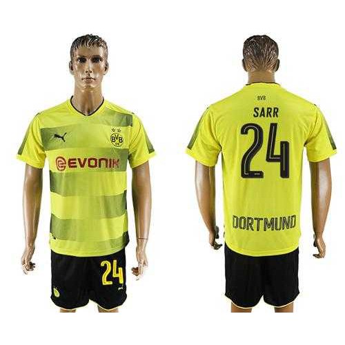 Dortmund #24 Sarr Home Soccer Club Jersey