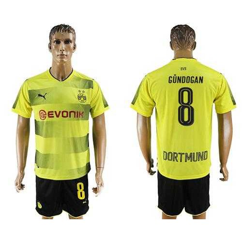 Dortmund #8 Gundogan Home Soccer Club Jersey