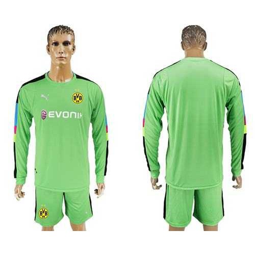 Dortmund Blank Green Long Sleeves Goalkeeper Soccer Club Jersey