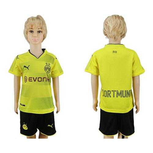 Dortmund Blank Home Kid Soccer Club Jersey
