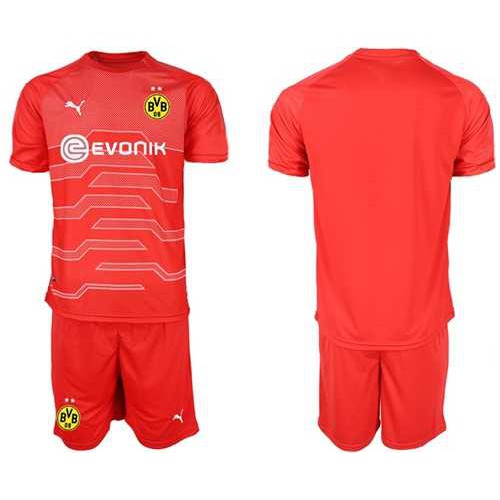 Dortmund Blank Red Goalkeeper Soccer Club Jersey