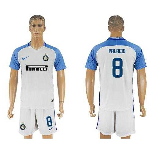 Inter Milan #8 Palacio White Away Soccer Club Jersey