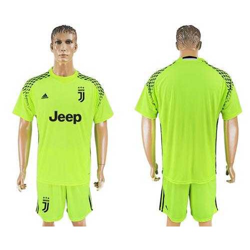 Juventus Blank Shiny Green Goalkeeper Soccer Club Jersey