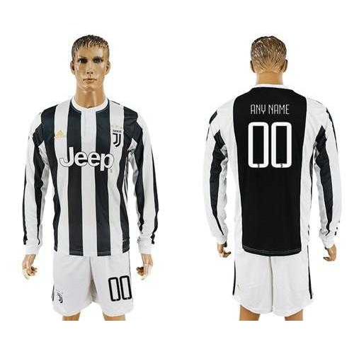 Juventus Personalized Home Long Sleeves Soccer Club Jersey