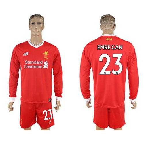 Liverpool #23 Emre Can Home Long Sleeves Soccer Club Jersey