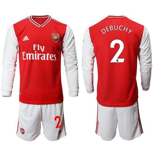 Arsenal #2 Debuchy Red Home Long Sleeves Soccer Club Jersey