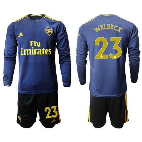 Arsenal #23 Welbeck Blue Long Sleeves Soccer Club Jersey