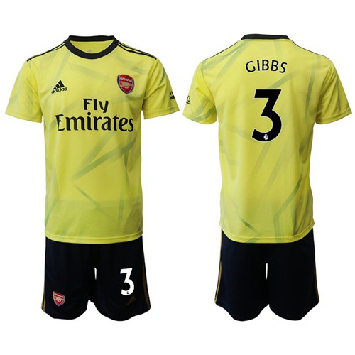 Arsenal #3 Gibbs Yellow Soccer Club Jersey