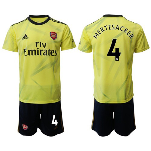Arsenal #4 Mertesacker Yellow Soccer Club Jersey