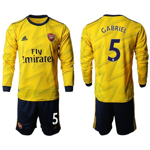 Arsenal #5 Gabriel Away Long Sleeves Soccer Club Jersey