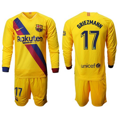 Barcelona #17 Griezmann Away Long Sleeves Soccer Club Jersey
