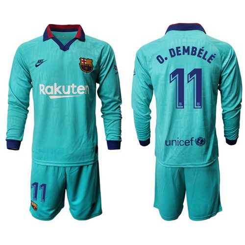 Barcelona #11 O.Dembele Third Long Sleeves Soccer Club Jersey