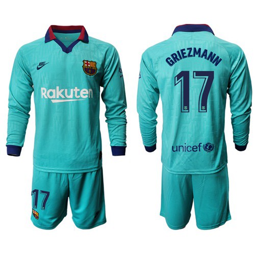Barcelona #17 Griezmann Third Long Sleeves Soccer Club Jersey