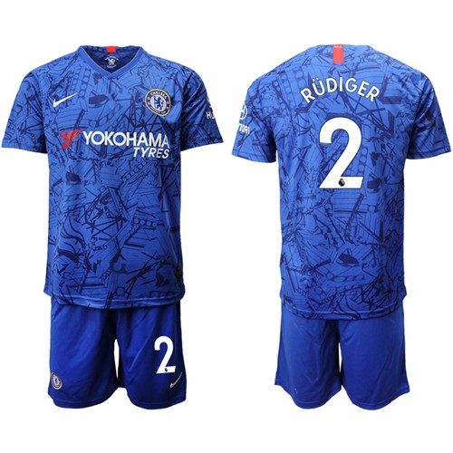 Chelsea #2 Rudiger Home Soccer Club Jersey