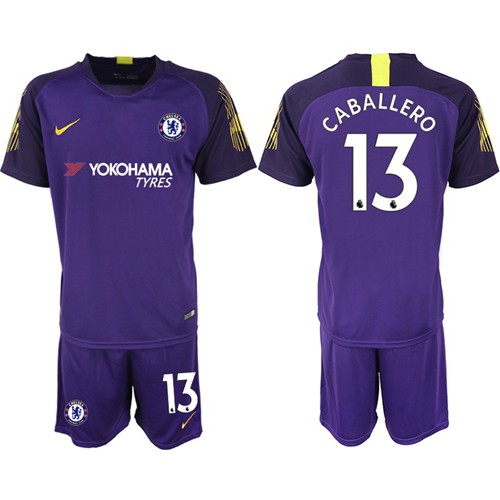 Chelsea #13 Caballero Purple Goalkeeper Soccer Club Jersey