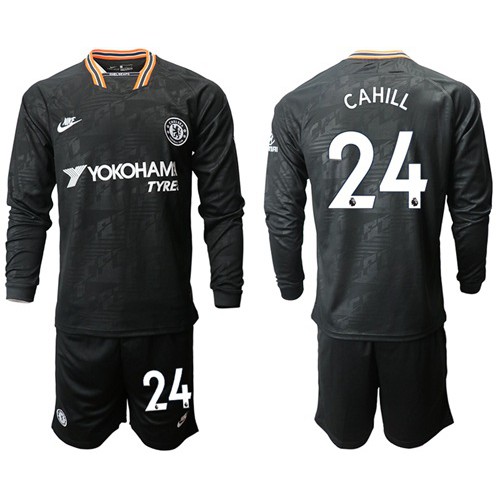 Chelsea #24 Cahill Third Long Sleeves Soccer Club Jersey