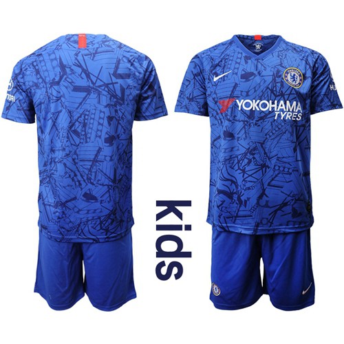 Chelsea Blank Blue Home Kid Soccer Club Jersey