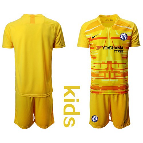 Chelsea Blank Yellow Goalkeeper Kid Soccer Club Jersey