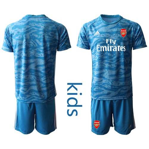 Arsenal Blank Light Blue Goalkeeper Kid Soccer Club Jersey