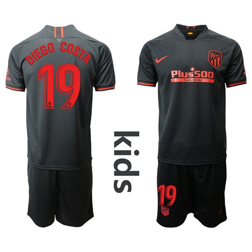 Atletico Madrid #19 Diego Costa Away Kid Soccer Club Jersey