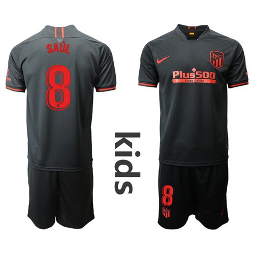 Atletico Madrid #8 Saul Away Kid Soccer Club Jersey