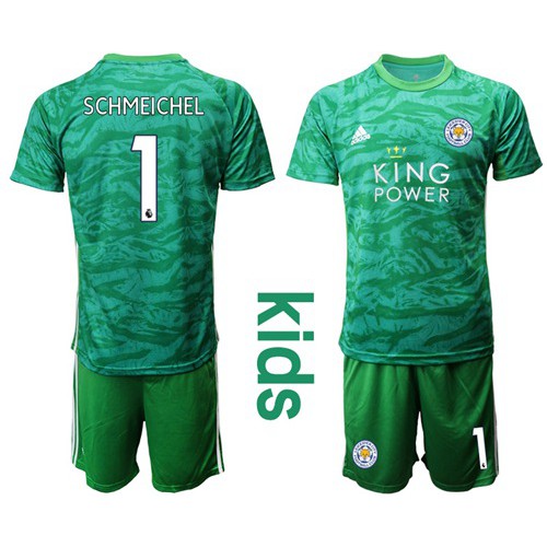 Leicester City No1 Schmeichel Green Goalkeeper Jersey